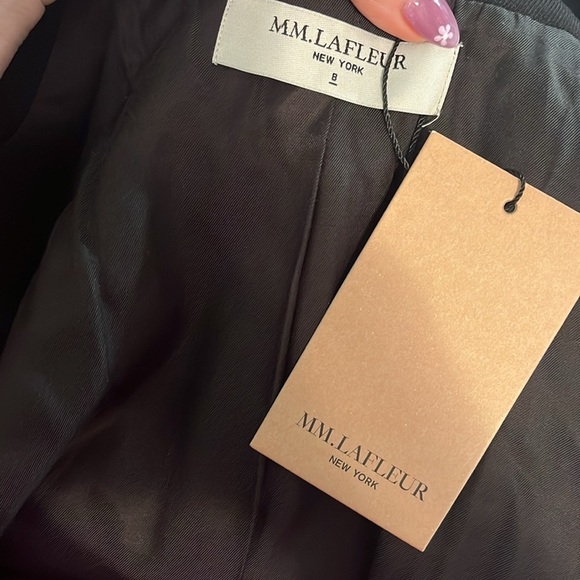 MM LaFleur The Collin’s Blazer NWT Tailored Black Hidden Placket Wool Blend 8 - Picture 9 of 12